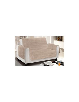 Copridivano Trapuntato Bicolore Marrone Beige in Microfibra