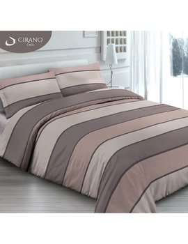 Copriletto con Federe in Cotone Piquet FASCIATO TORTORA