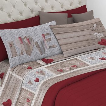 Completo Lenzuola Shabby in Love ROSSO