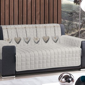 Copridivano in varie misure Cuori Appesi Beige