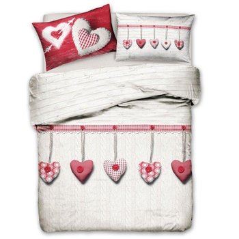 Copriletto Cuori Appesi Rosso