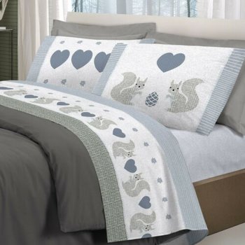 Completo Lenzuola Scoiattolo Grigio