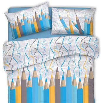 Copriletto con Federe in cotone Piquet MATITONE Blu