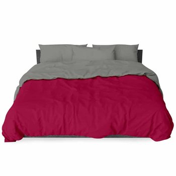 Copripiumino Bicolore Double Bordeaux-Grigio