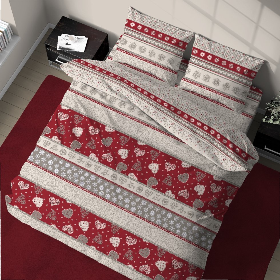 completo lenzuola matrimoniale in cotone colors rosso - lovehome