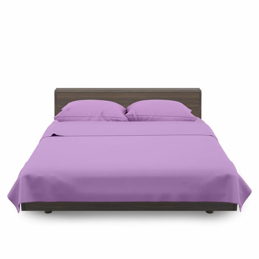 Completo lenzuola in cotone lilla