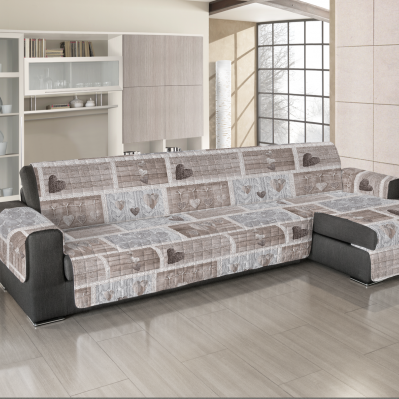 Copridivano con penisola shabby love beige