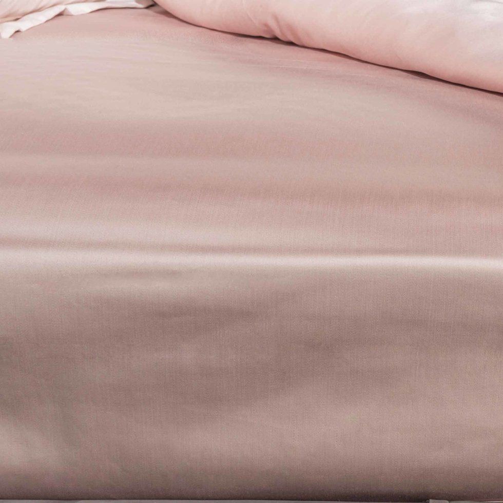 Lenzuolo con angoli luxury in raso 300 fili rosa meilland