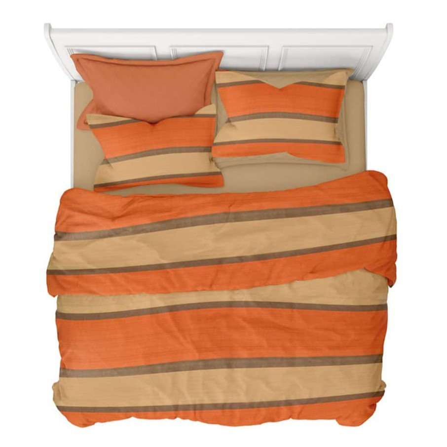 Copripiumino in cotone shabby line arancio