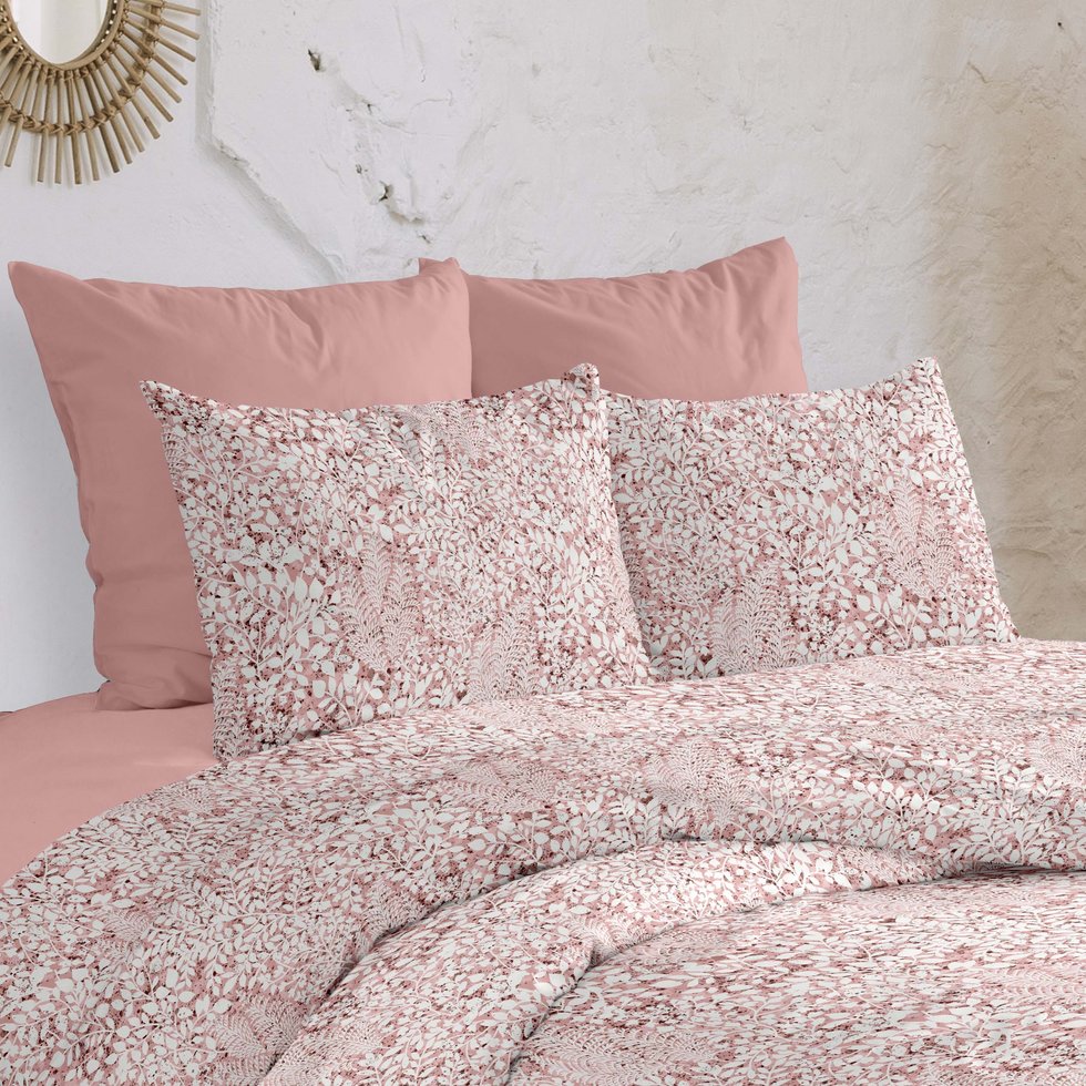 Completo lenzuola matrimoniale in cotone medi rosa