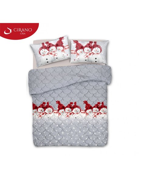 Trapunta invernale in cotone made in italy snowman rosso