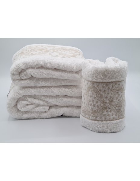 Asciugamani 2 pezzi - 3 pezzi disegno gift white