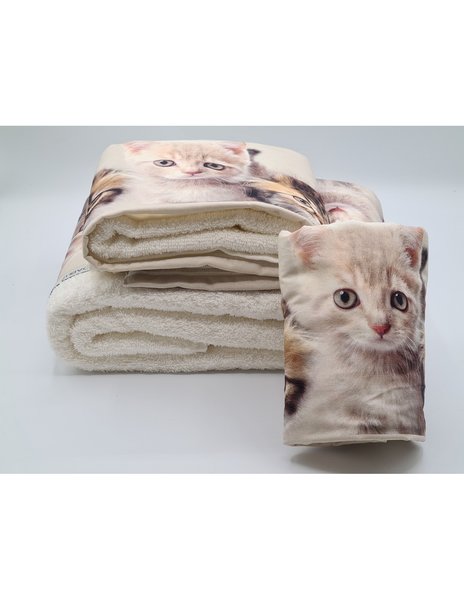 Set asciugamani stampa digitale 2 pezzi - 3 pezzi disegno tenerezza