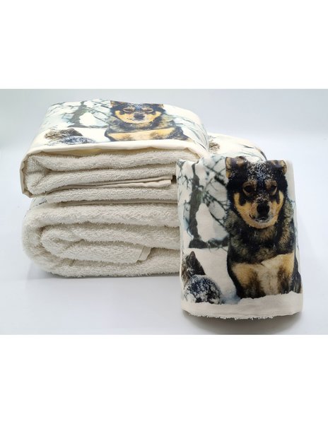 Set asciugamani stampa digitale 2 pezzi - 3 pezzi disegno cani e gatti