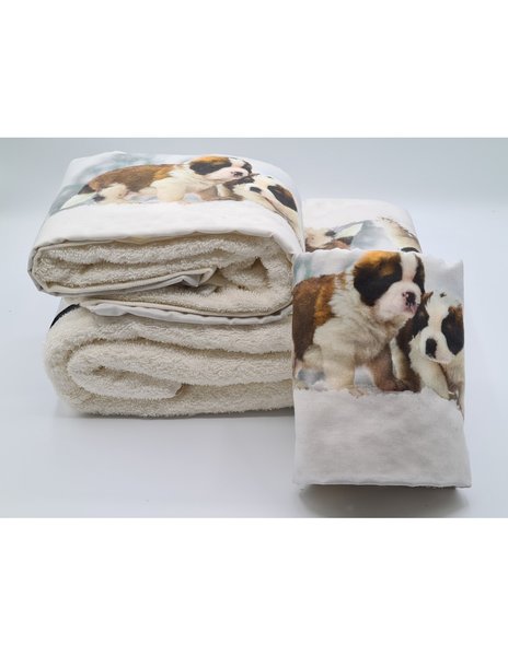 Set asciugamani stampa digitale 2 pezzi - 3 pezzi disegno cuccioli