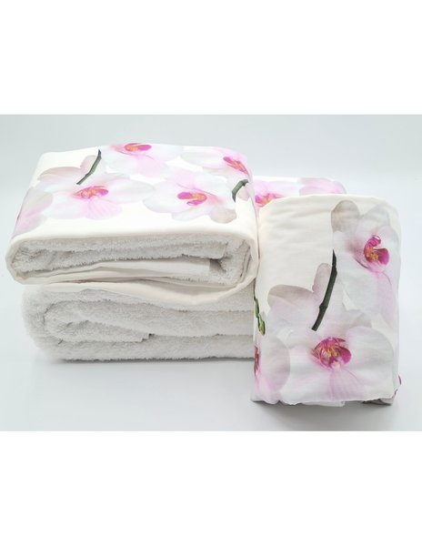 Set asciugamani stampa digitale 2 pezzi - 3 pezzi disegno fiori delicati