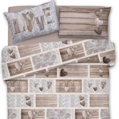 Copripiumino shabby love beige