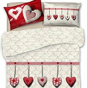 trapunta invernale matrimoniale cuori appesi rosso misura cm. 260x280  imbottitura 300 gr. - lovehome