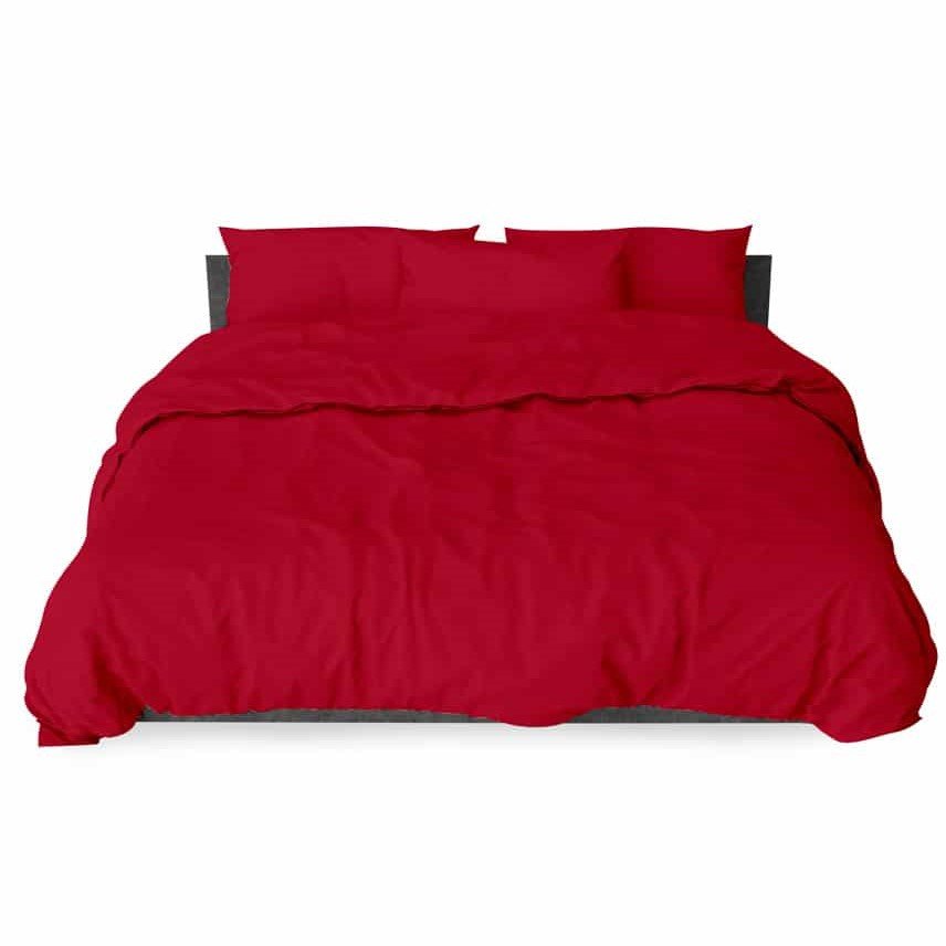 completo lenzuola matrimoniale in cotone colors rosso - lovehome